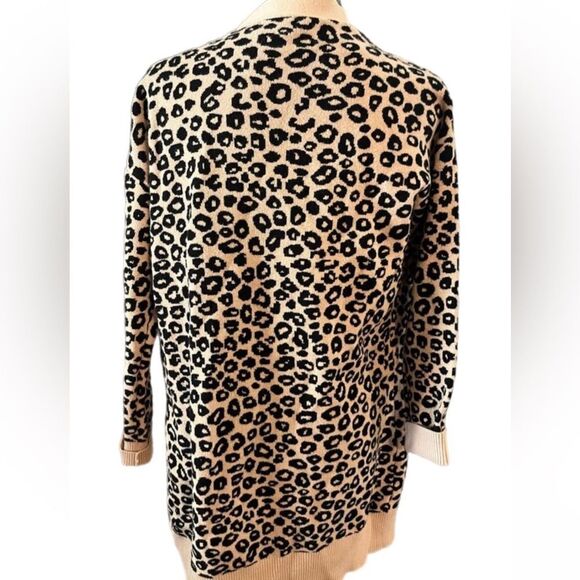 Nicole Miller leopard Open Front Cream Cardigan size XS - Picture 5 of 8